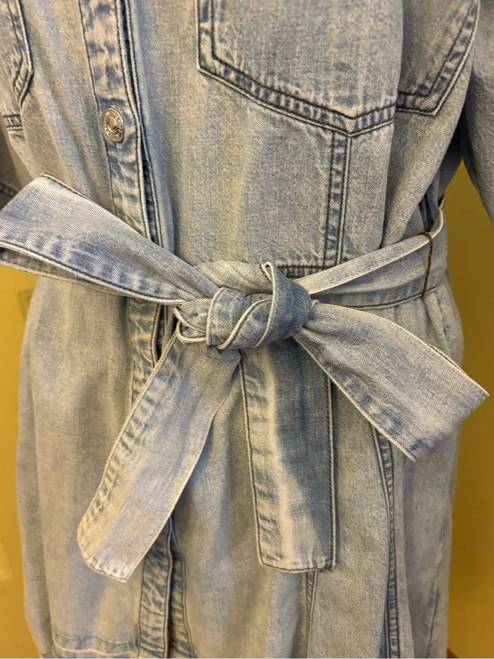 FREE PEOPLE Jenny Tunic in Washed Denim size M